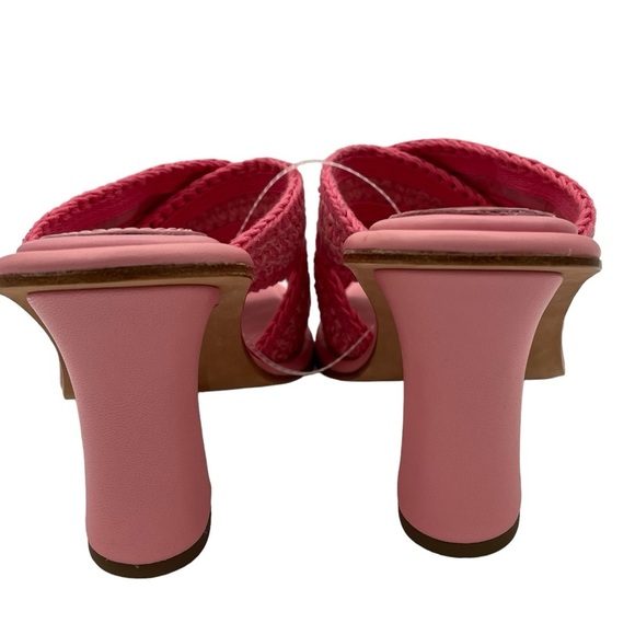 Coach Quintin Pink Crochet Slip On Heeled Sandals Women's Size 8.5 - Picture 8 of 11